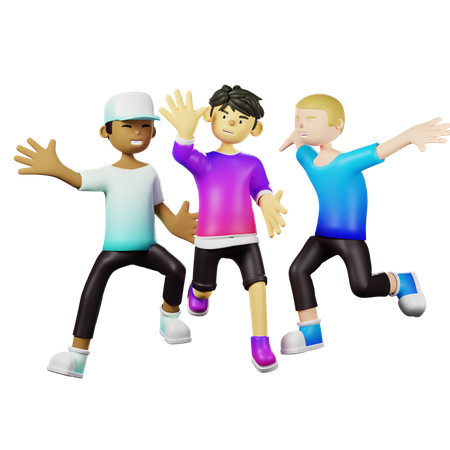 Best Friends Giving Hi Five  3D Icon