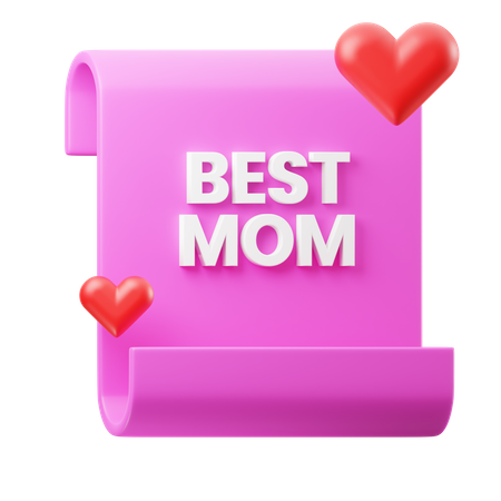 Best Mom Letter  3D Icon