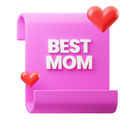 Best Mom Letter  3D Icon