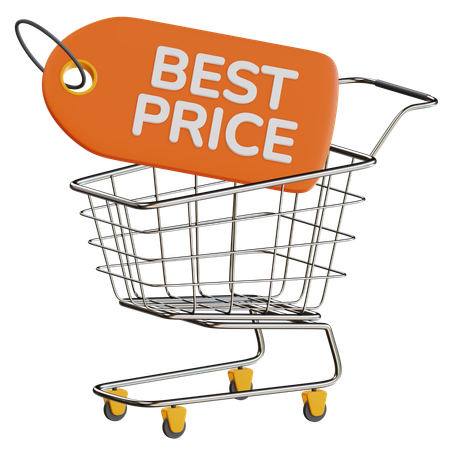 Best Price With Trolley  3D Icon