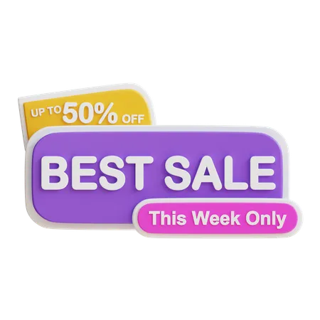 3 D Best Sale 50 Percent 3D Icon
