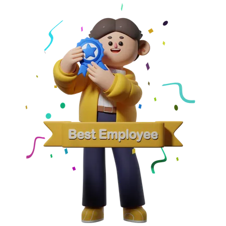 Best Worker  3D Illustration