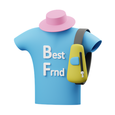 Beste freundin t-shirt  3D Illustration