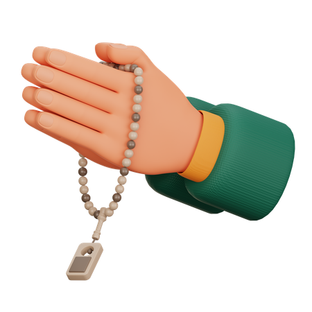 Bete mit Tasbih  3D Icon