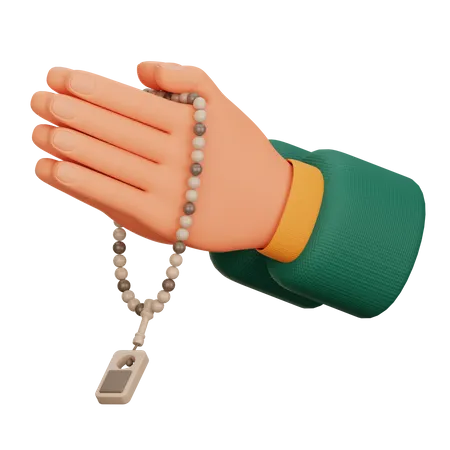 Bete mit Tasbih  3D Icon