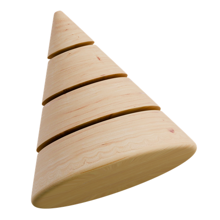 Beveled Cone Wooden Abstract Shape  3D Icon