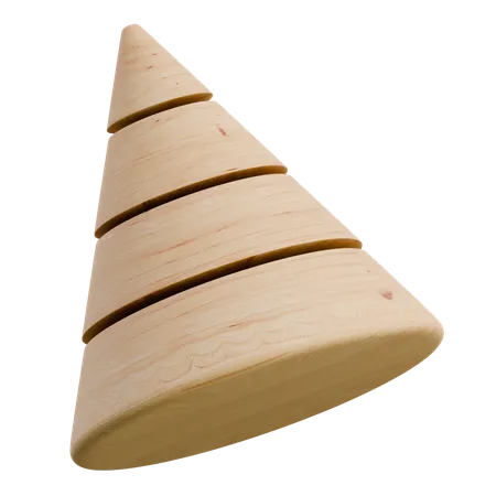 Beveled Cone Wooden Abstract Shape  3D Icon