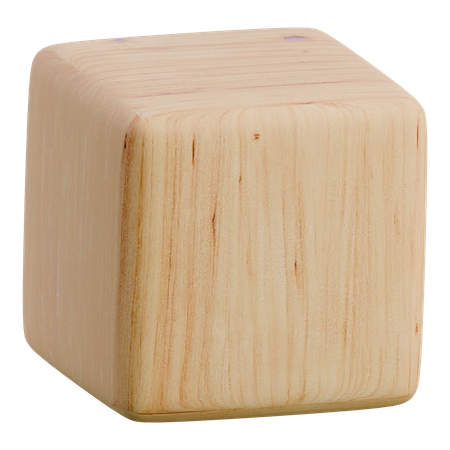 Beveled Cube Wooden Abstract Shape  3D Icon