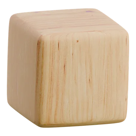 Beveled Cube Wooden Abstract Shape  3D Icon