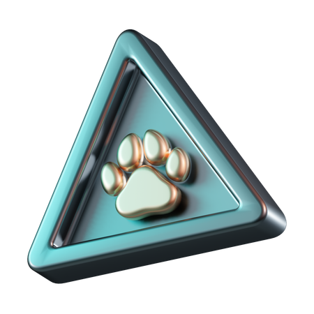 Beware of Animal Sign  3D Icon