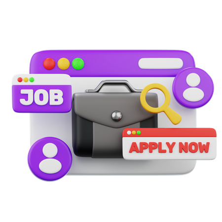 Website zur Stellenbewerbung  3D Icon