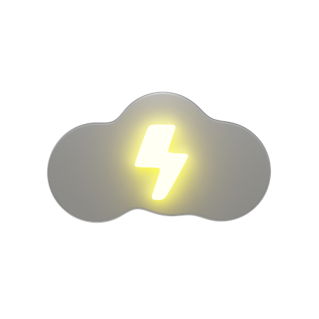 Bewölkt Gewitter  3D Icon