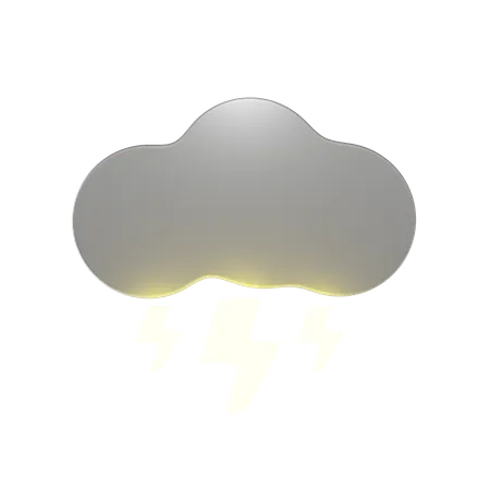 Bewölkt Gewitter  3D Icon