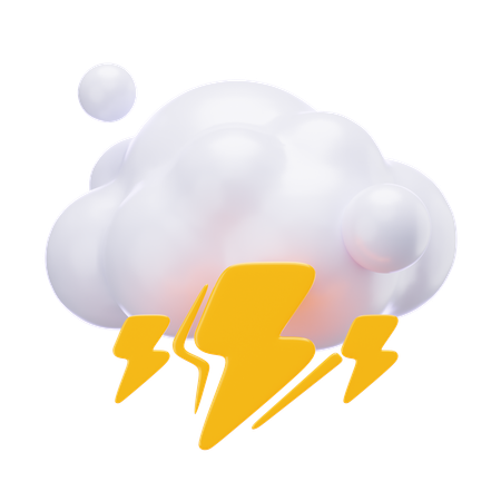 Bewölkt Gewitter  3D Icon