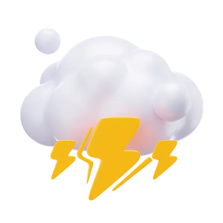 Bewölkt Gewitter  3D Icon