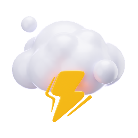 Bewölkt Gewitter  3D Icon