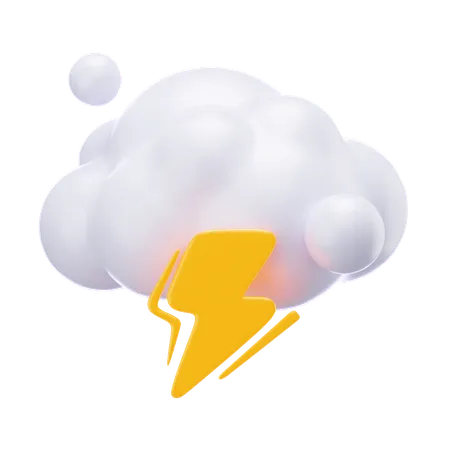 Bewölkt Gewitter  3D Icon