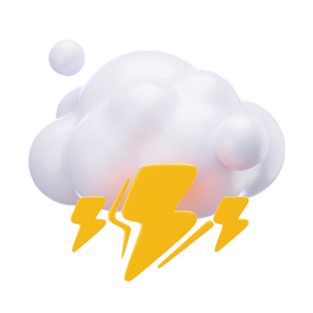Bewölkt Gewitter  3D Icon