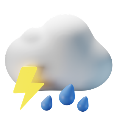 Bewölkt Gewitter starker Regen  3D Icon