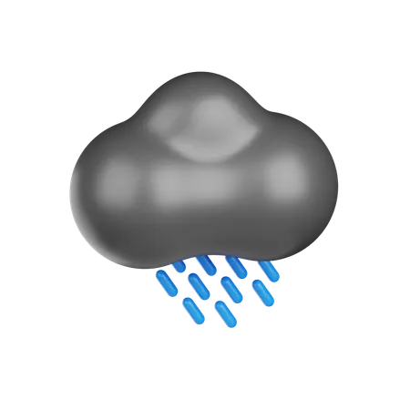 Bewölkt Regen  3D Icon