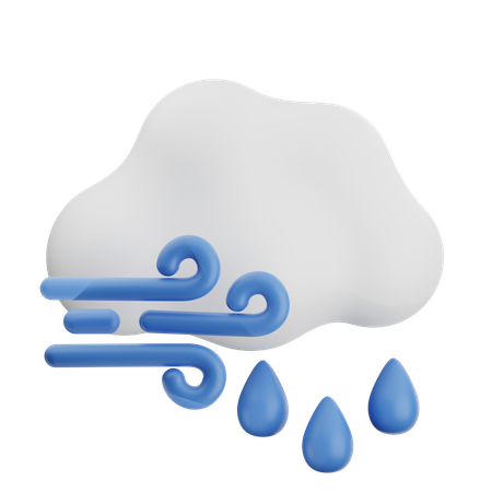 Bewölkt Regen  3D Icon