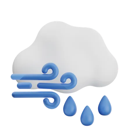 Bewölkt Regen  3D Icon