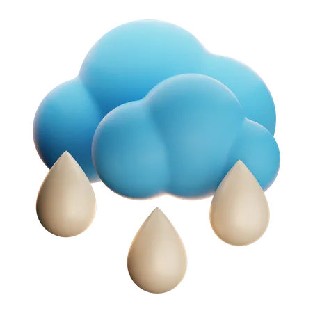 Bewölkt Regen  3D Icon