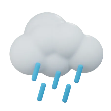 Bewölkt Regen  3D Icon