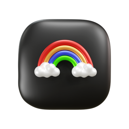 Bewölktes Regenbogenwetter  3D Icon