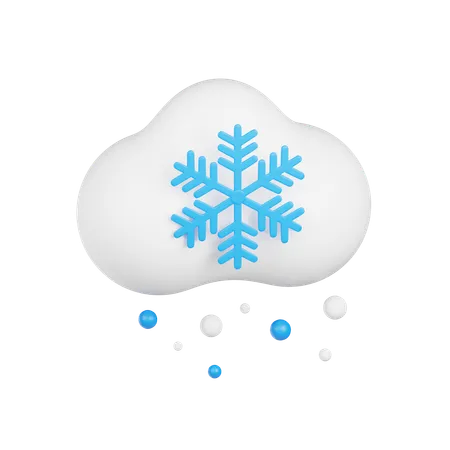 Bewölkt Schnee  3D Icon