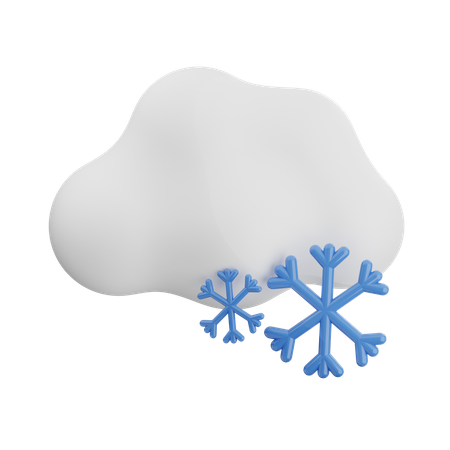 Bewölkt Schnee  3D Icon