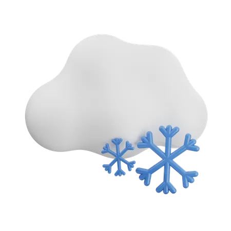 Bewölkt Schnee  3D Icon