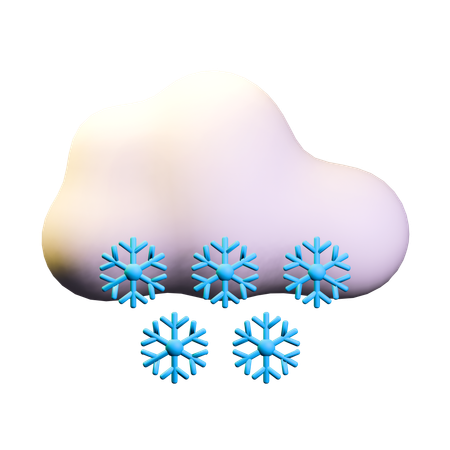 Bewölkt Schnee  3D Icon