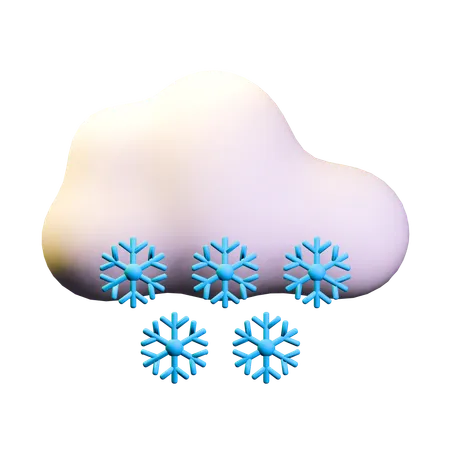 Bewölkt Schnee  3D Icon