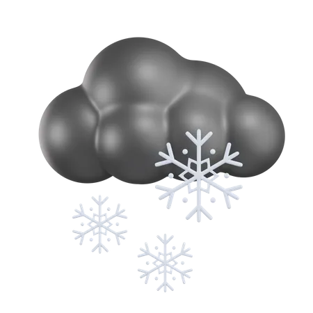 Bewölkt Schnee  3D Icon