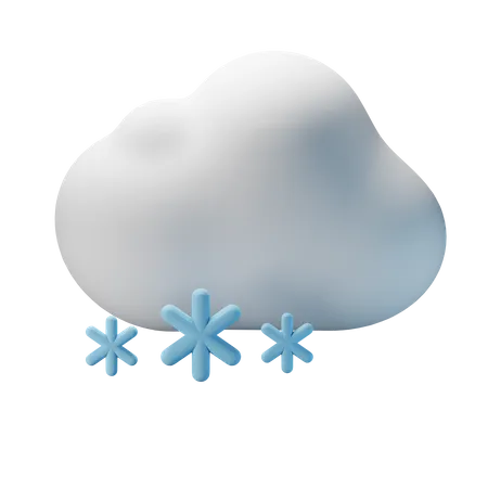Bewölkt Schnee  3D Icon