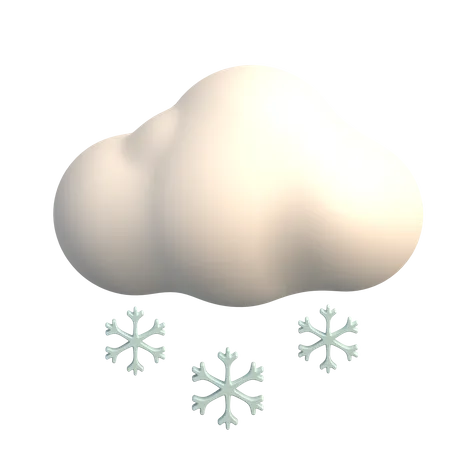 Bewölkt Schnee  3D Icon