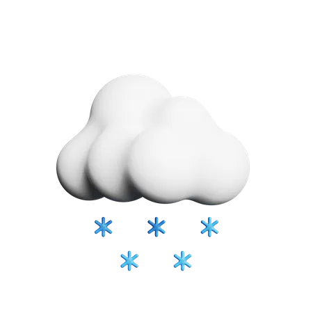 Bewölkt Schnee  3D Icon