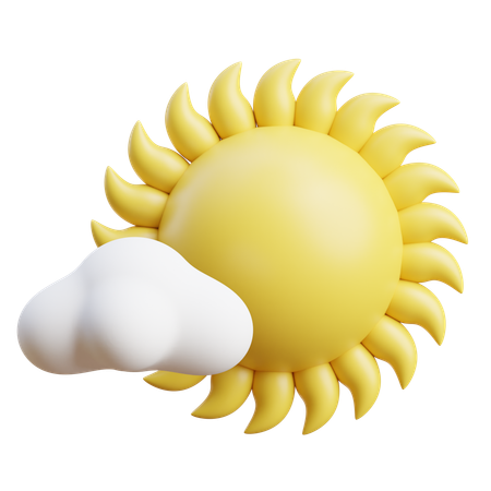 Bewölkt sonnig Sonne  3D Icon