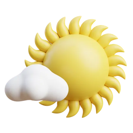 Bewölkt sonnig Sonne  3D Icon