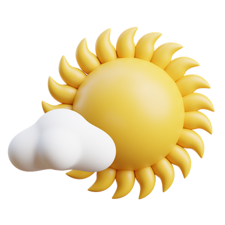 Bewölkt sonnig Sonne  3D Icon