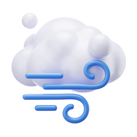 Bewölkter Wind  3D Icon