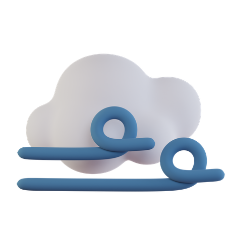 Wolkig windig  3D Icon
