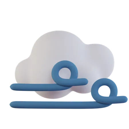 Wolkig windig  3D Icon