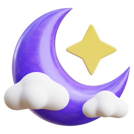 Bewölkte Nacht  3D Icon