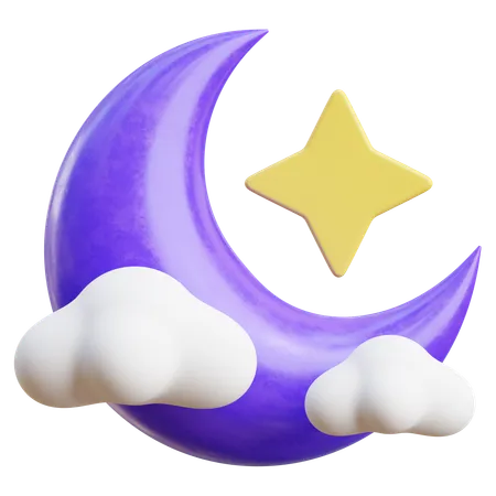 Bewölkte Nacht  3D Icon