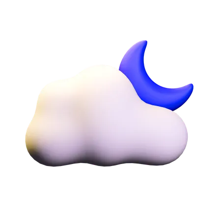 Bewölkte Nacht  3D Icon