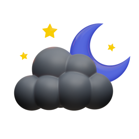 Bewölkte Nacht  3D Icon
