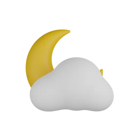 Bewölkte Nacht  3D Icon