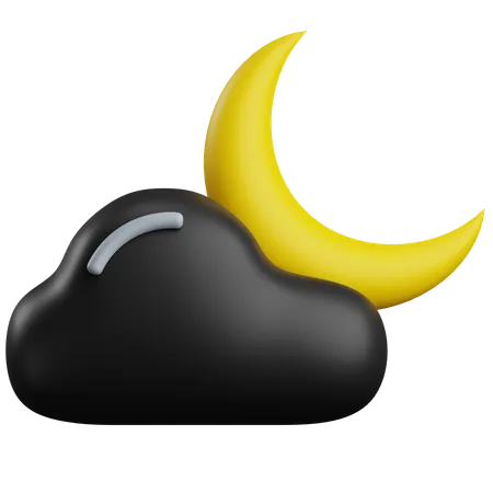 Bewölkte Nacht  3D Icon